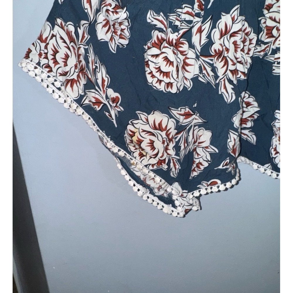 Matilda Jane 435 Brilliant Daydream size 8 floral teal romper Pom trim - Picture 5 of 9
